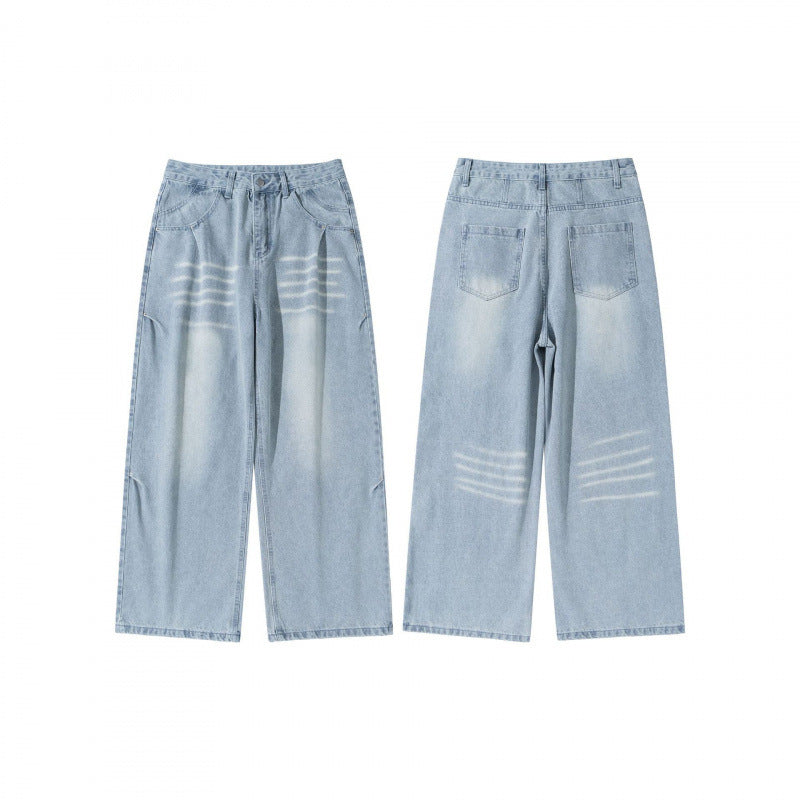 Damen Weite High‑Waist Jeans im Vintage‑Denim mit Used‑Effekt Echo Archiv