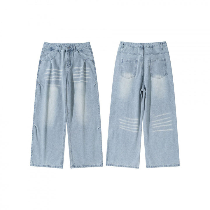 Damen Weite High‑Waist Jeans im Vintage‑Denim mit Used‑Effekt Echo Archiv
