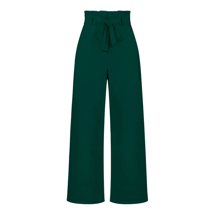 Damen hochtaillierte Paperbag-Hose mit weitem Bein und Taillengürtel – Avérine