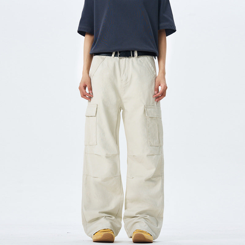 Damen Weitgeschnittene Cargo-Hose mit hoher Taille und aufgesetzten Taschen Echo Archiv
