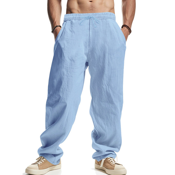 Herren lockere Sommer-Cargohose aus atmungsaktivem Material mit verstellbarem Kordelzug Echoarchiv