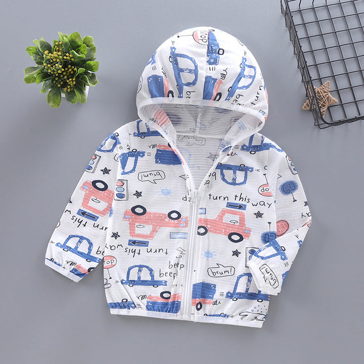 Unisex nan leichte Kapuzenjacke für Kleinkinder mit süßem Tierprint und Reißverschluss  Echo Archiv