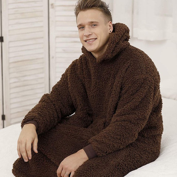 Herren kuscheliger Hoody-Robenmantel Echoarchiv