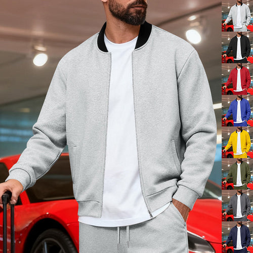 Herren nan urbane Sweat-Trackjacke mit Stehkragen verdecktem Reißverschluss elastischen Rippbündchen und Eingrifftaschen Echo Archiv
