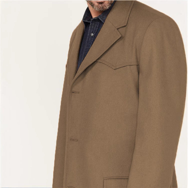 Herren eleganter Wollmantel mit modernen Akzenten Echoarchiv