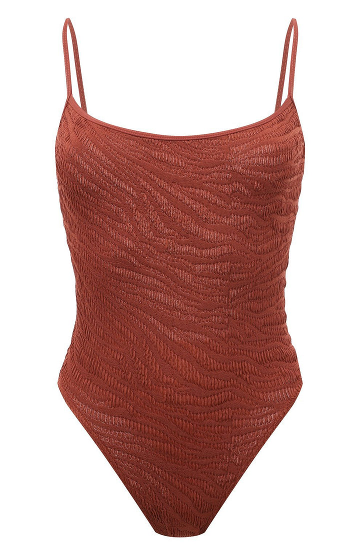 Damen Einteiliger Badeanzug mit strukturiertem Zebra-Muster Echo Archiv