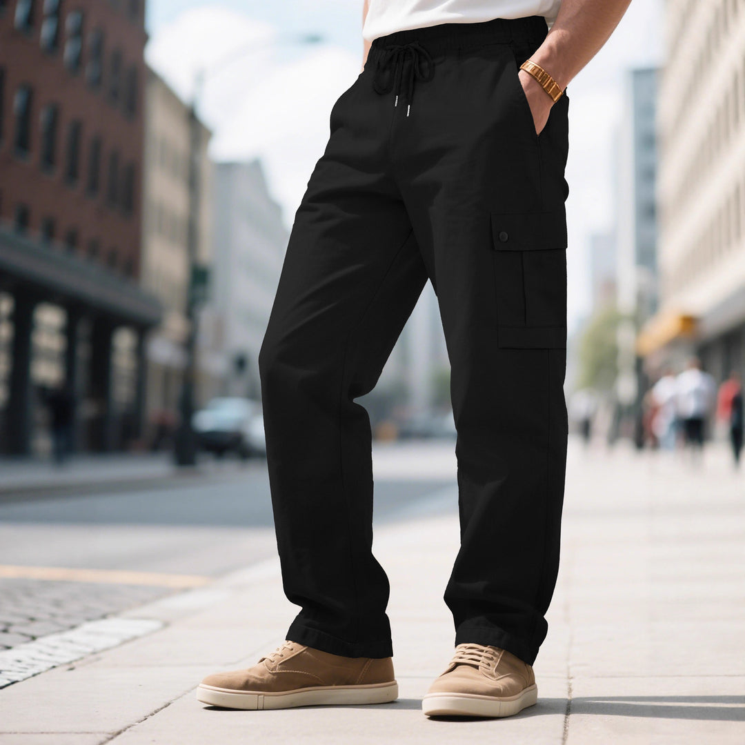 Herren nan urbane utilitarische Cargohose mit elastischem Komfortbund, Tunnelzug und verschließbaren Klappentaschen Echo Archiv