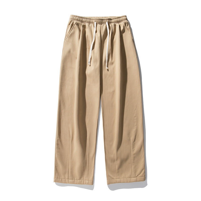 Damen Weite Baumwoll-Mix-Hose mit elastischem Bund, Tunnelzug und geradem Bein Echo Archiv