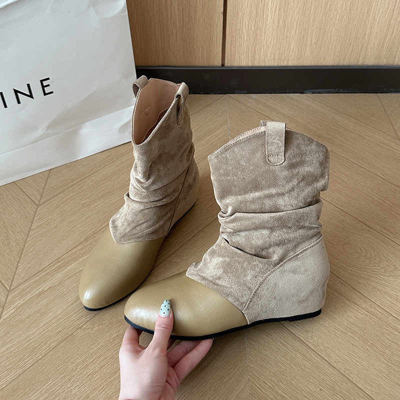 Damen Modische Stiefeletten mit schickem Falten-Design Echo Archiv