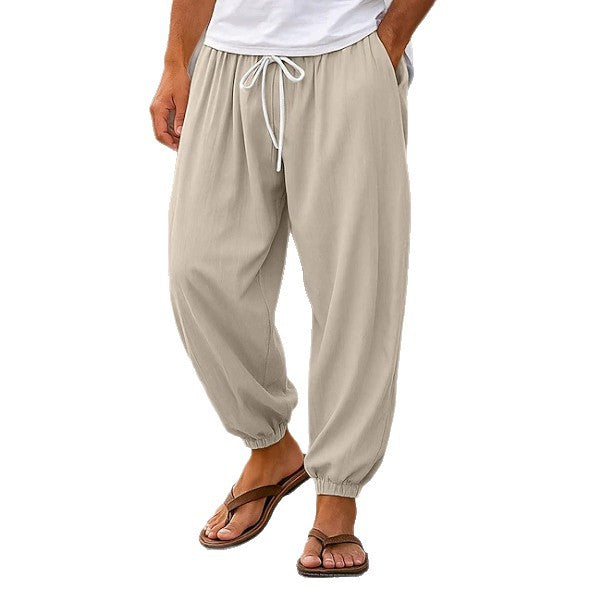 Herren luftige Freizeit-Hose mit elastischem Bund und seitlichen Eingrifftaschen Echoarchiv