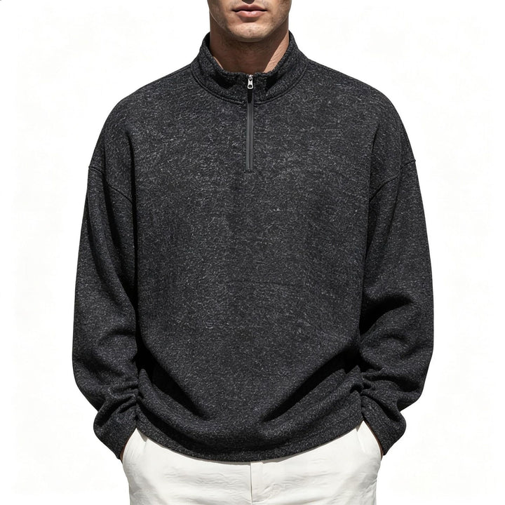 Herren Halbzip-Sweatshirt mit Stehkragen und melierter Struktur Echo Archiv