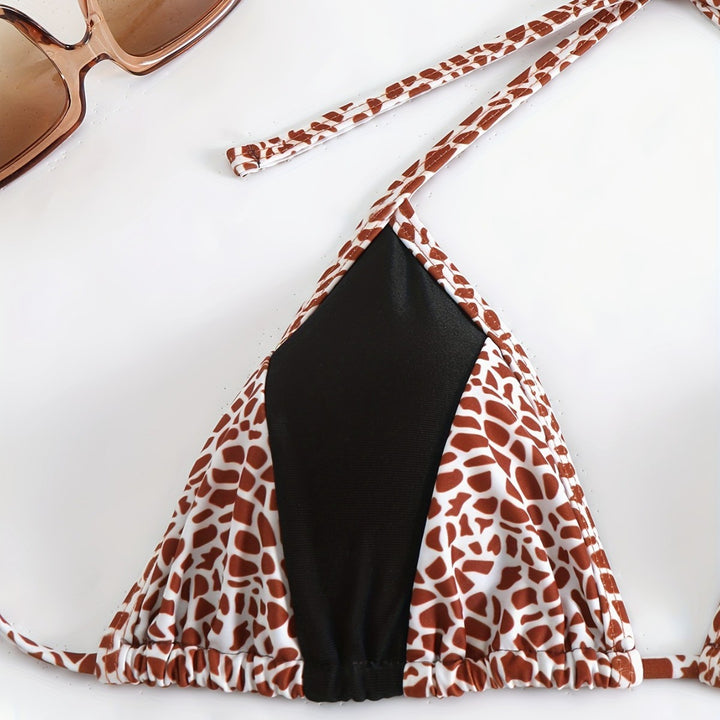 Damen Triangel-Bikini mit stilvollem Giraffenmuster Echo Archiv