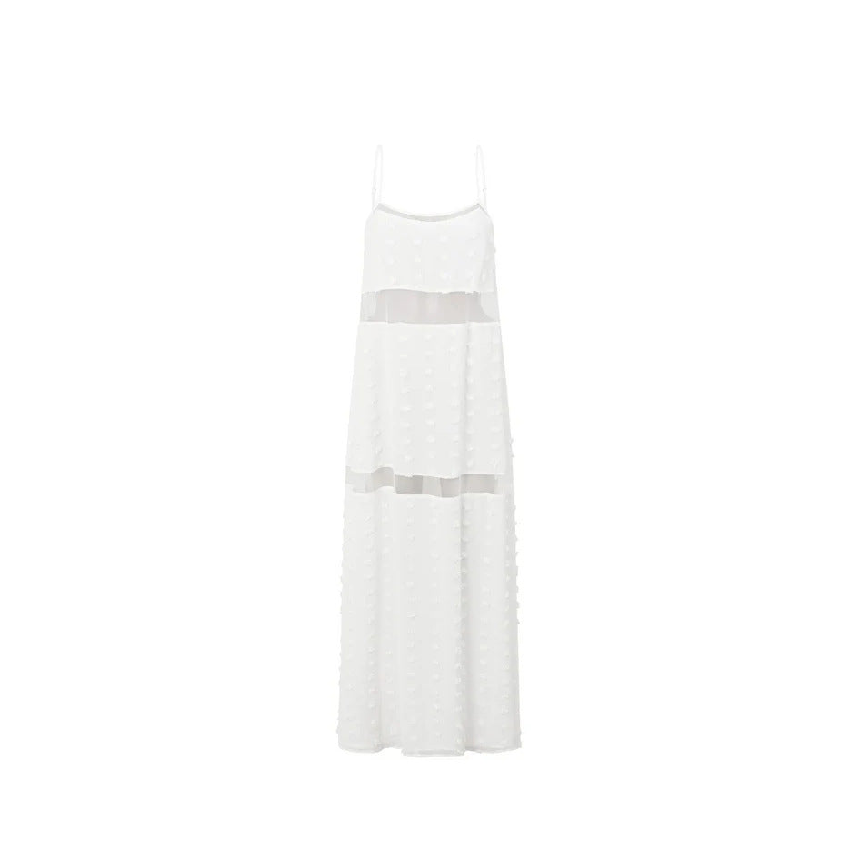 Damen Transparentes Maxikleid mit verspielten 3D-Punktdetails Echo Archiv