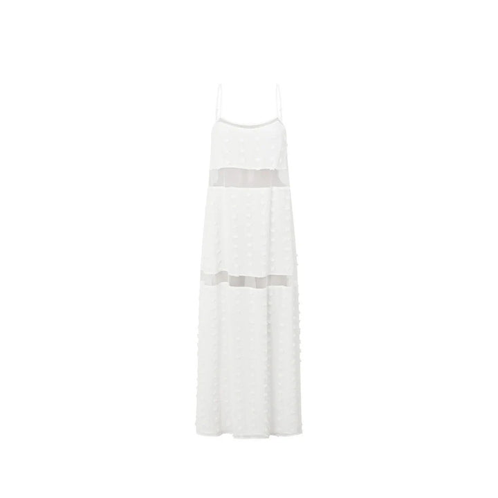 Damen Transparentes Maxikleid mit verspielten 3D-Punktdetails Echo Archiv