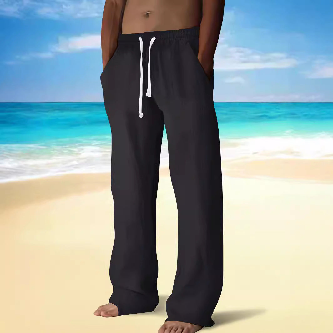 Herren bequeme Strandhose mit elastischem Bund und seitlichen Taschen Echoarchiv