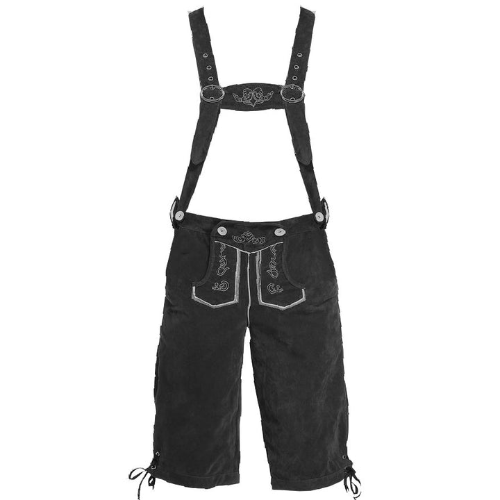 Herren nan traditionelle Trachtenlederhose mit verstellbaren Trägern und Trachtenhut Echo Archiv