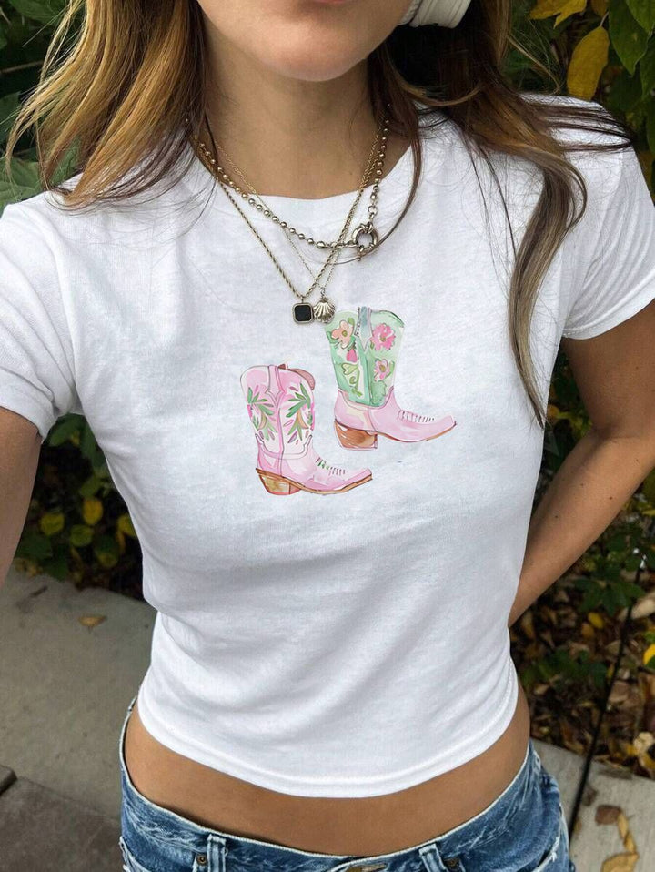 Damen T-Shirt mit künstlerischem Katzenmotiv Echo Archiv