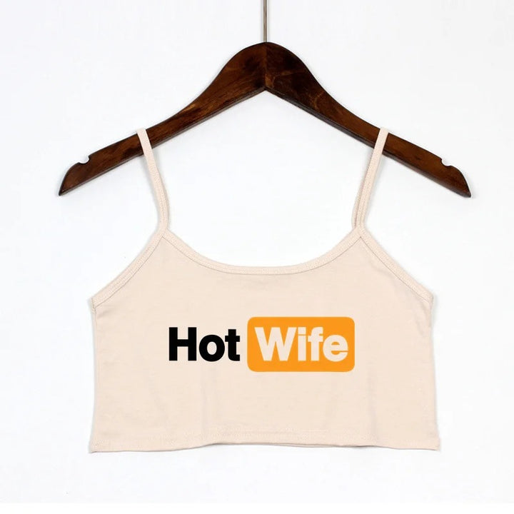 Damen Crop-Top mit modernen Schriftzügen und verstellbaren Trägern Echo Archiv