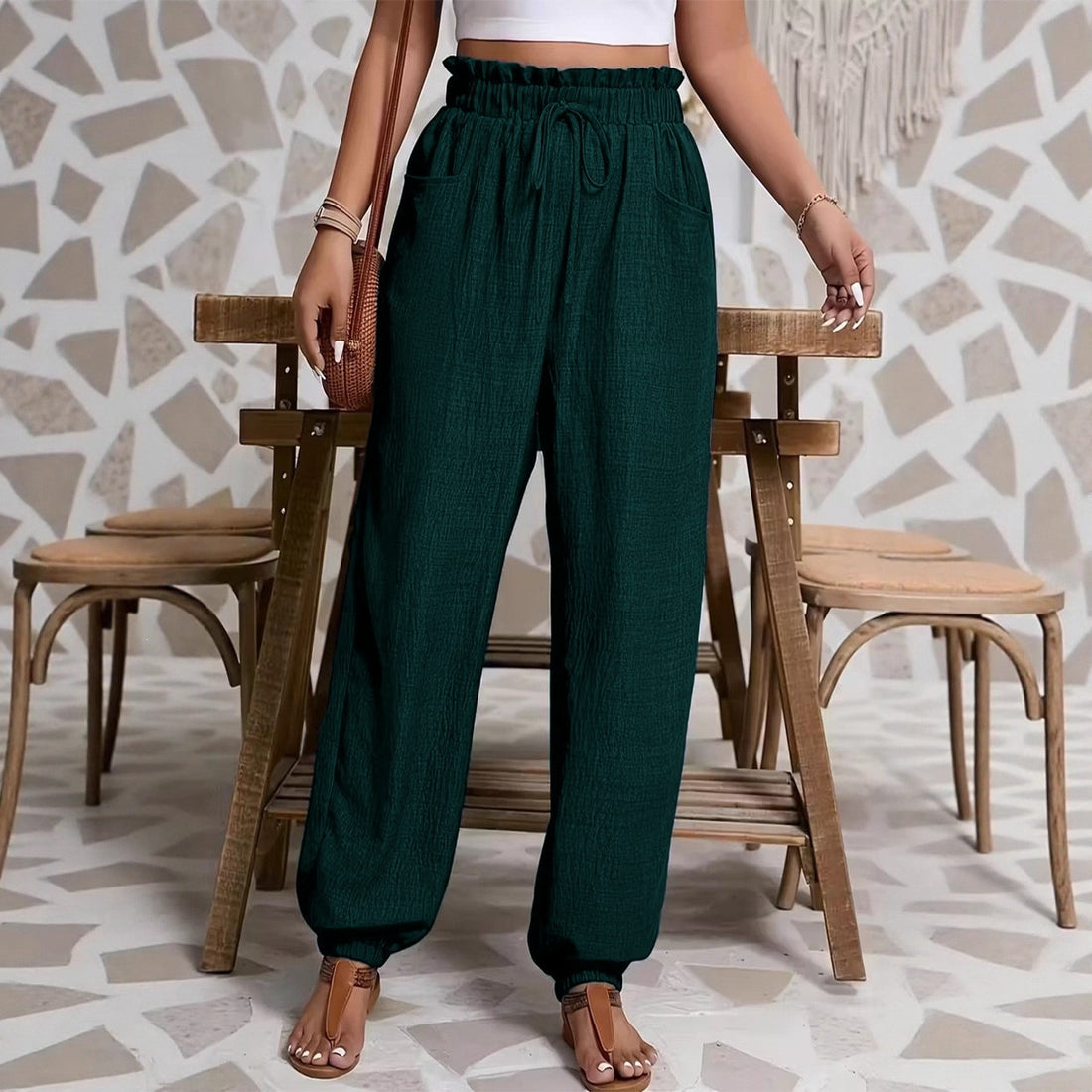 Damen weite Paperbag-Hose – Avélisse