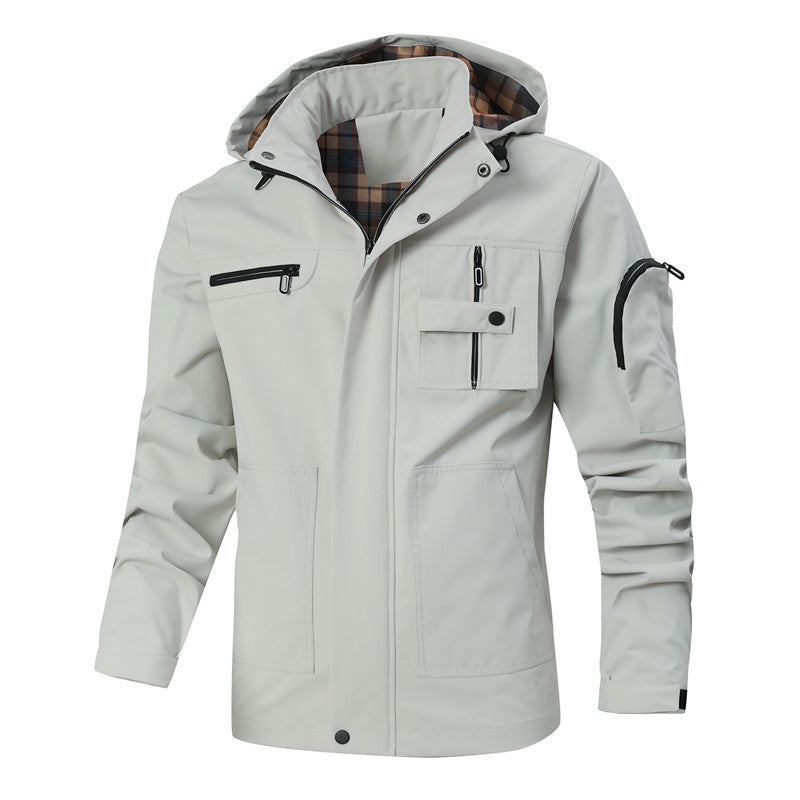 Herren Wasserabweisender Softshell-Parka mit Kapuze, reflektierenden Einsätzen und Multifunktionstaschen Echoarchiv