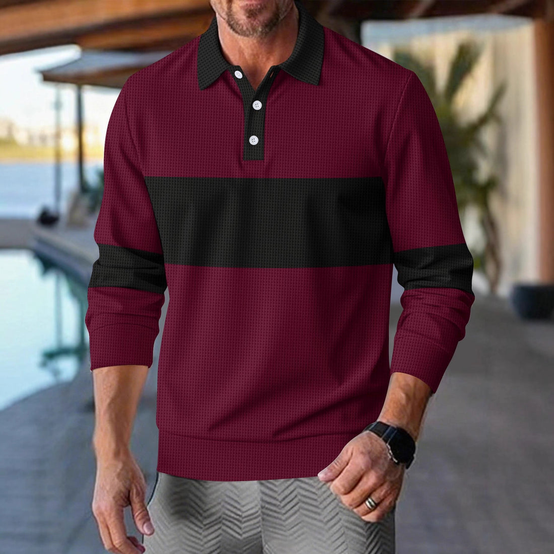 Herren Polohemd mit modernem Design und funktionalen Details – Cavello