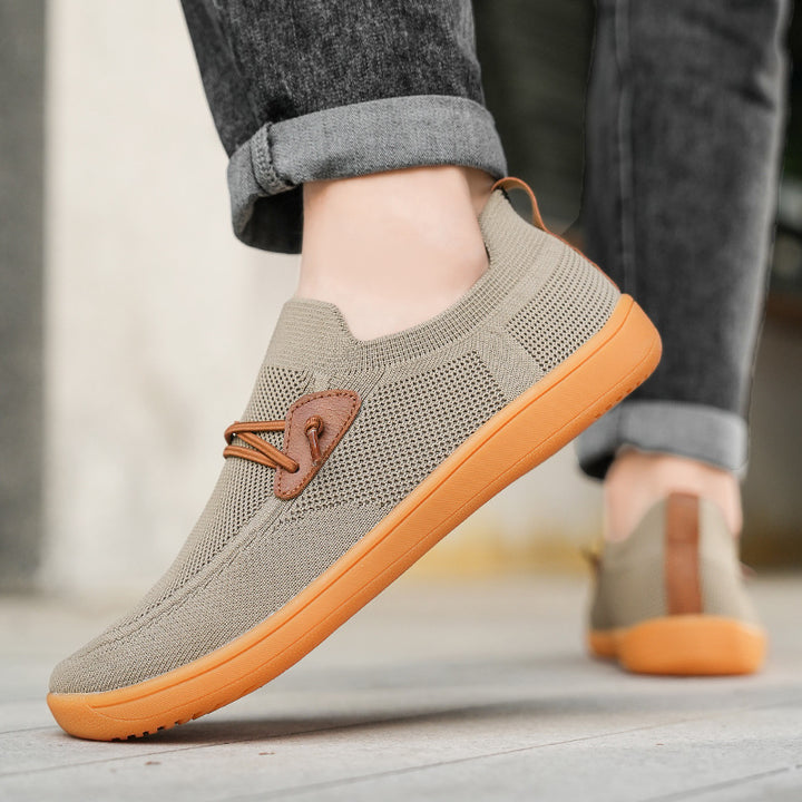 Herren gestrickter Mokassin-Slipper mit elastischem Schaft, Zierösen und stoßdämpfender Flexsohle Echo Archiv