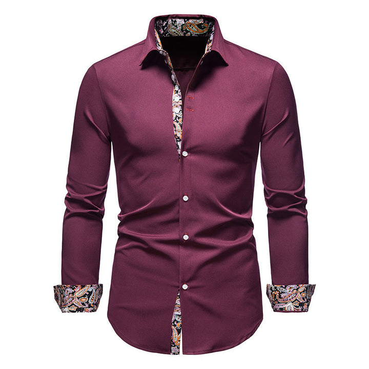 Herren Langarmhemd mit modernem Paisley-Muster und exklusiven Details Echoarchiv