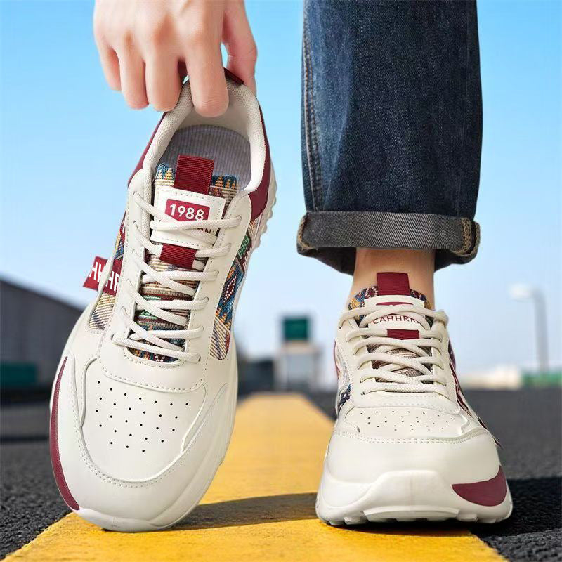 Damen Chunky-Plateau-Sneaker mit ethnischem Webmuster und gepolstertem Komfortschaft Echoarhiv