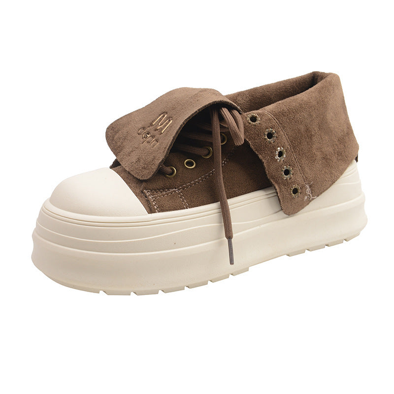 Damen Hochtop Sneakers mit plattformartiger Sohle und innovativer Schnürung Echo Archiv