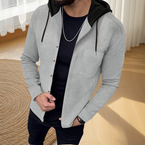 Herren Freizeitjacke mit integriertem Kapuzen-Design und modischem Schnitt Echoarchiv