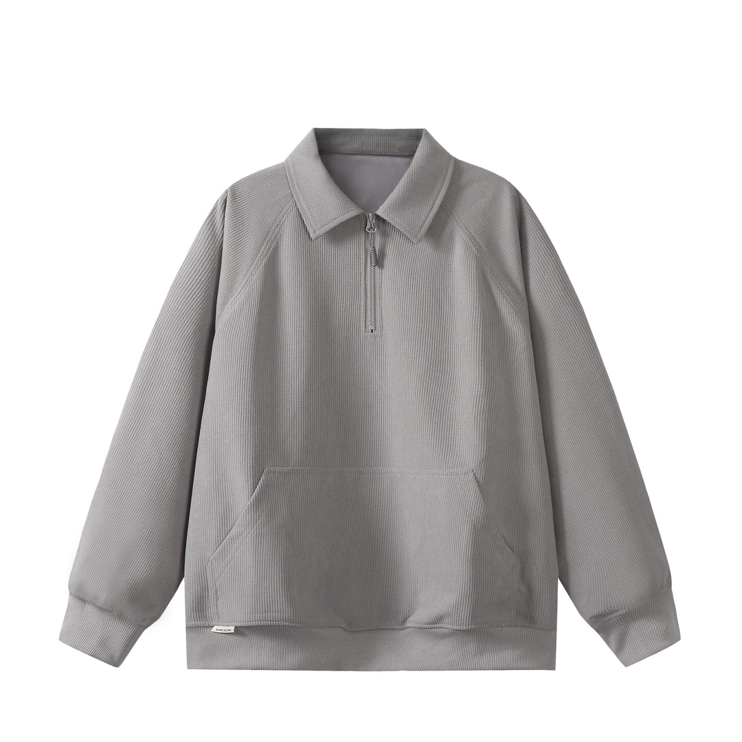 Unisex Halbzip‑Sweatshirt mit Waffelstruktur und Kängurutasche Echoarchiv