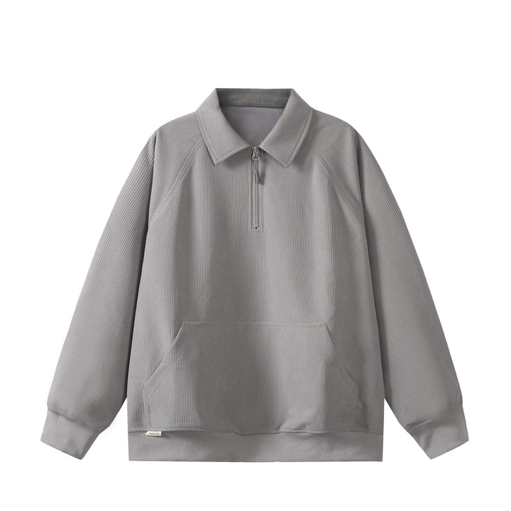 Unisex Halbzip‑Sweatshirt mit Waffelstruktur und Kängurutasche Echoarchiv
