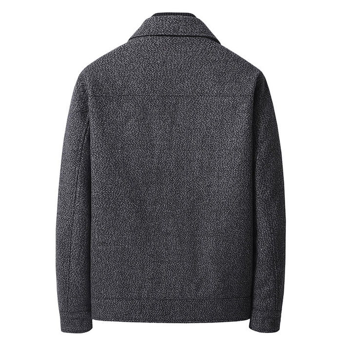 Herren Elegante strukturierte Übergangsjacke mit Hemdkragen und weich gefüttertem Innenfutter – Taviero