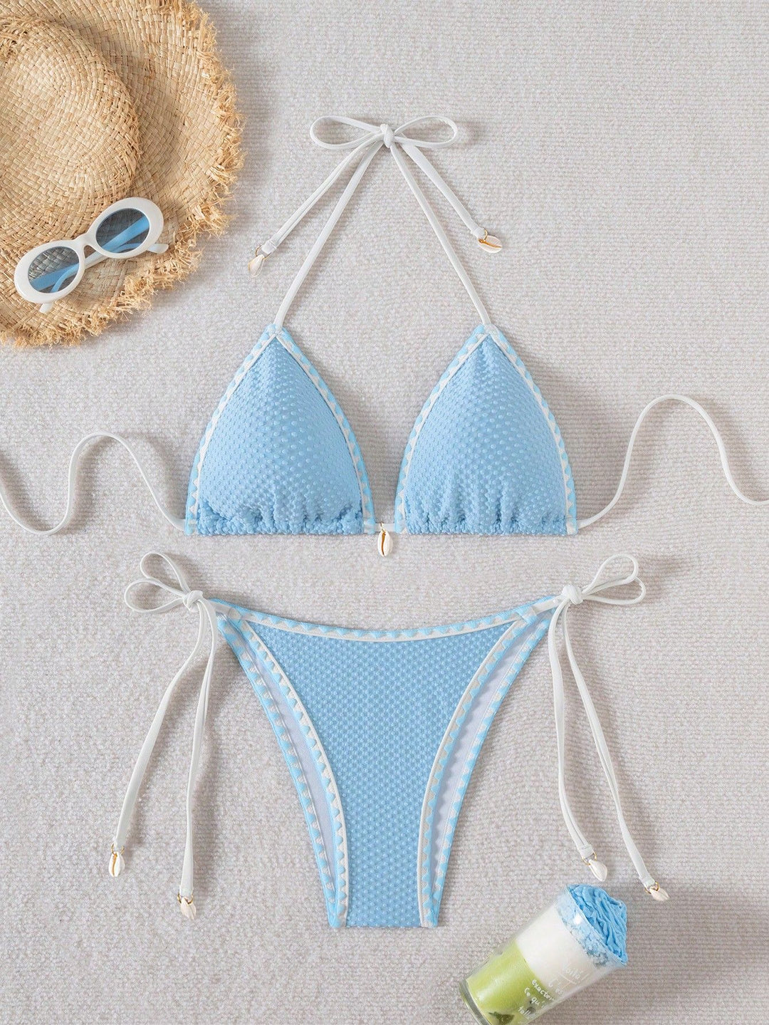 Damen Triangel-Bikini mit zarten Muschelverzierungen Echo Archiv