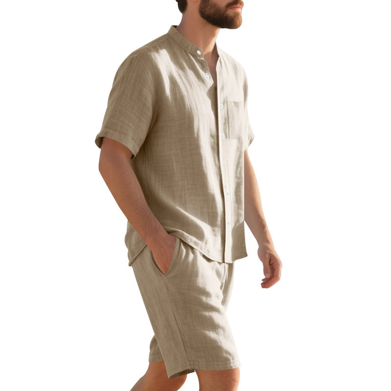 Herren lässiges Kurzarmhemd und Shorts Set mit hochwertigen atmungsaktiven Materialien Echoarchiv