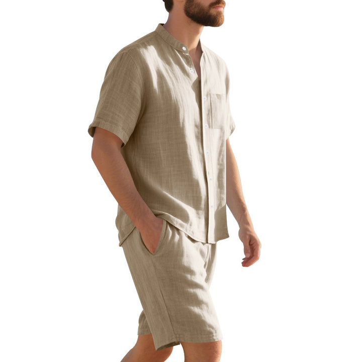 Herren lässiges Kurzarmhemd und Shorts Set mit hochwertigen atmungsaktiven Materialien Echoarchiv
