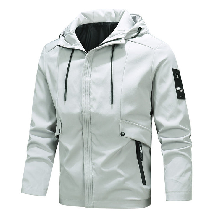 Herren Urbaner minimalistischer Softshell-Kapuzenblouson mit verdeckter Reißverschlussfront Echo Archiv