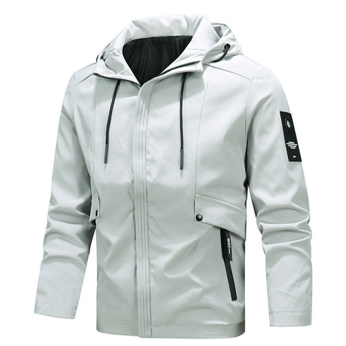 Herren Urbaner minimalistischer Softshell-Kapuzenblouson mit verdeckter Reißverschlussfront Echo Archiv