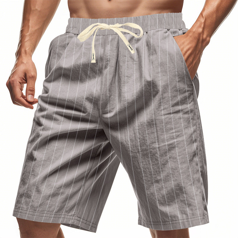 Herren Strandshorts mit vertikalem Streifenmuster und elastischem Kordelzug Echoarchiv