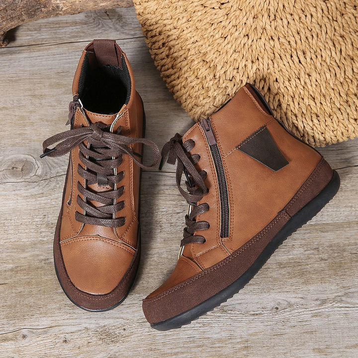 Damen  hochgeschnittene Freizeit-Sneaker-Stiefelette mit seitlichem Reißverschluss gepolstertem Fußbett und rutschfester Gummisohle Echo Archiv