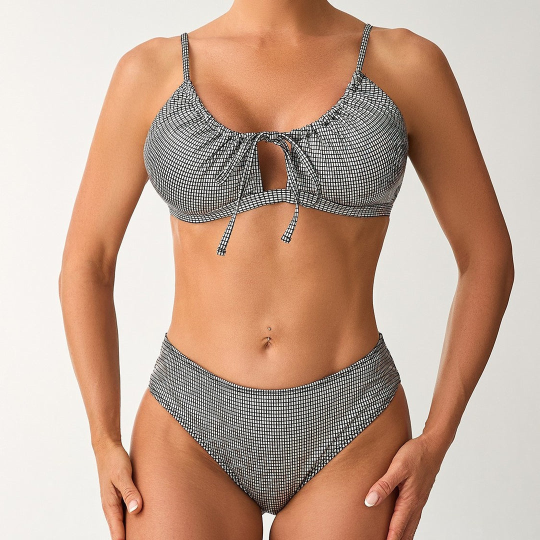 Damen Hochtailliertes Bikini-Set mit raffiniertem Schnürdetails Echo Archiv