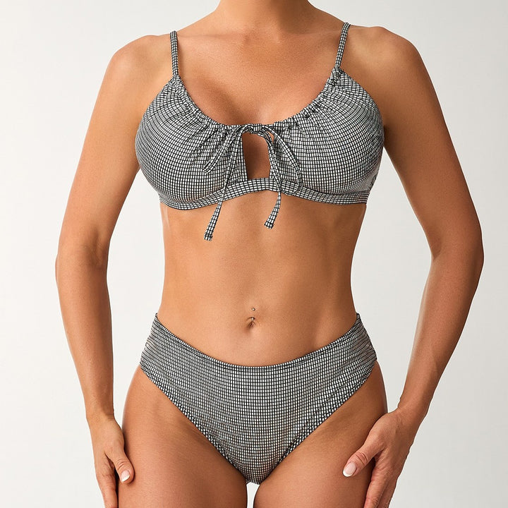 Damen Hochtailliertes Bikini-Set mit raffiniertem Schnürdetails Echo Archiv