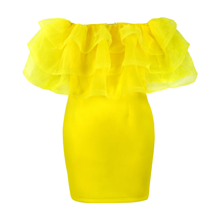 Damen Off-Shoulder-Kleid mit voluminösem Tüllvolant Echo Archiv