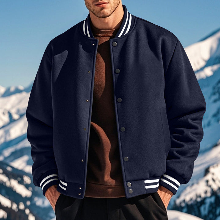 Herren sportliche Collegejacke mit praktischem Druckknopfverschluss Echoarchiv