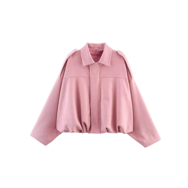 Damen Cropped Boxy‑Übergangsjacke im Wildlederlook mit Epauletten Echoarchiv