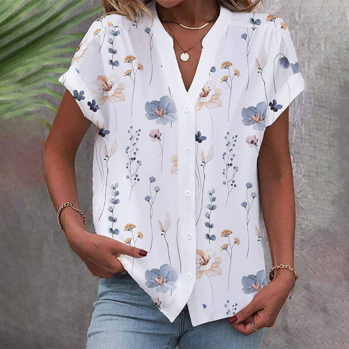 Damen Bluse mit floralem Design und Knopfleiste Echo Archiv