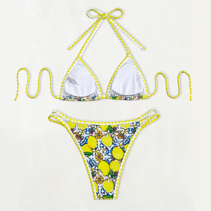 Damen Triangel-Bikini mit fröhlichem Zitrusmuster Echo Archiv