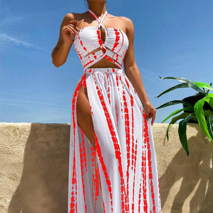 Damen Bikini-Set mit elegantem Maxirock und femininem Oberteil Echo Archiv