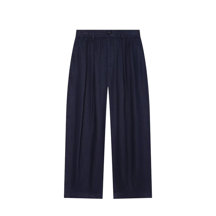 Damen Zweiteiliges Satin-Set mit weichem Oversized-Hemd und hochgeschnittener Palazzo-Hose Echoarchiv
