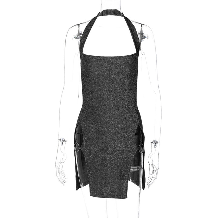 Damen Glamouröses Minikleid mit Halterneck und eleganten Seitenausschnitten Echo Archiv